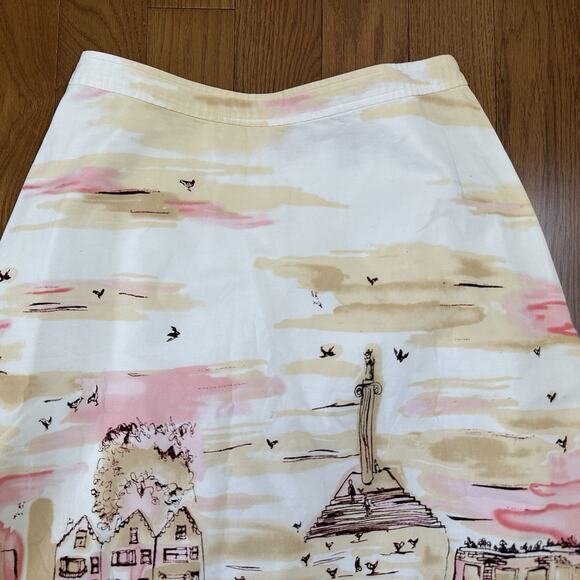 Vintage 90’s Valerie Stevens Paris Watercolor Artsy Midi Skirt Size Large - Picture 2 of 4